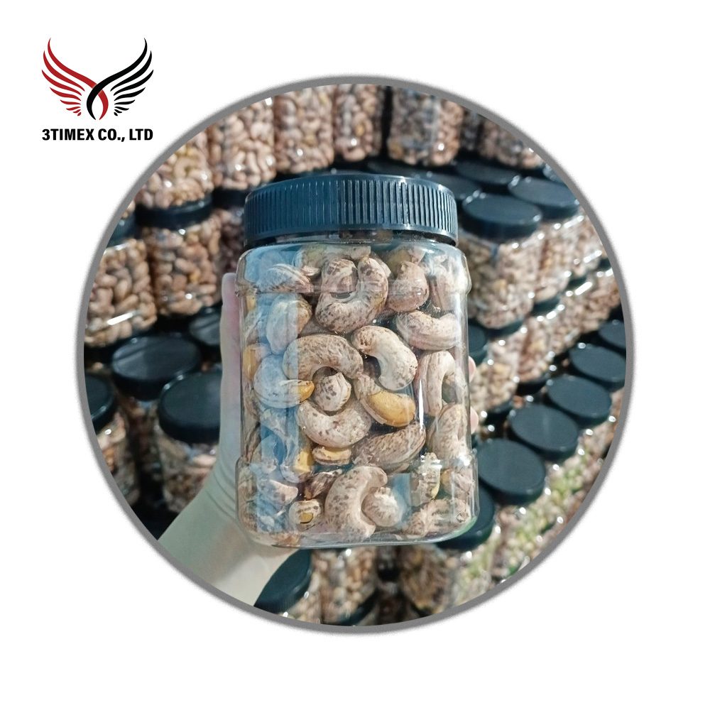 Hạt điều Bình Phước rang muối nguyên vỏ lụa hộp PET vuông 